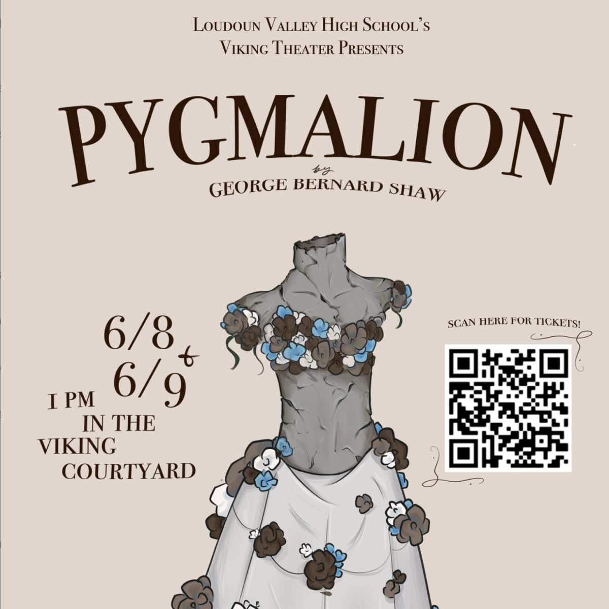 Pygmalion promotion poster from @vikingtheatrelv